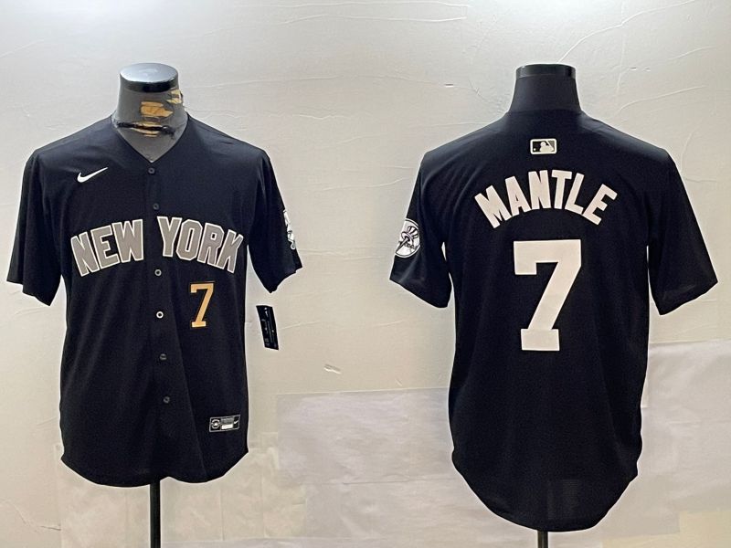 Men New York Yankees #7 Mantle Black Game 2024 Nike MLB Jersey style 12021->new york yankees->MLB Jersey